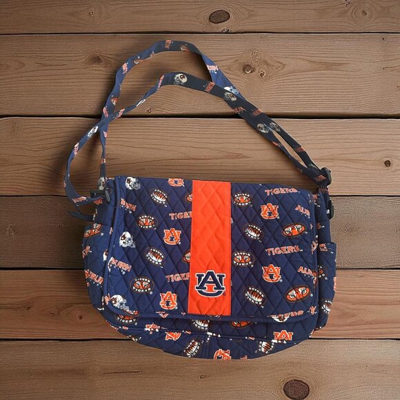 UNIVERSITY OF AUBURN Fabric Logo Blue Orange Shoulder Bag - Picture 1 of 10